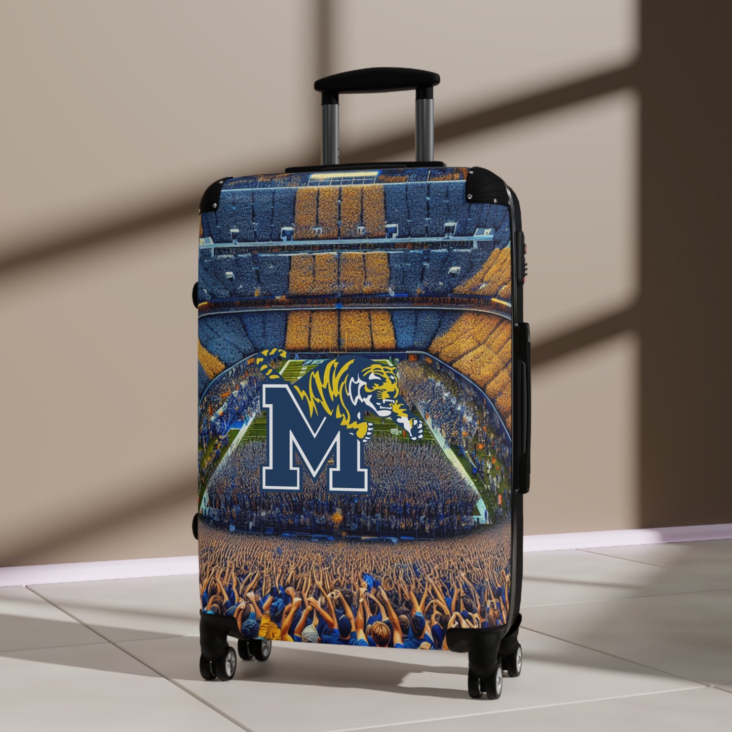 University Memphis Tigers College Football Luggage Bag Rolling Suitcase Spinner