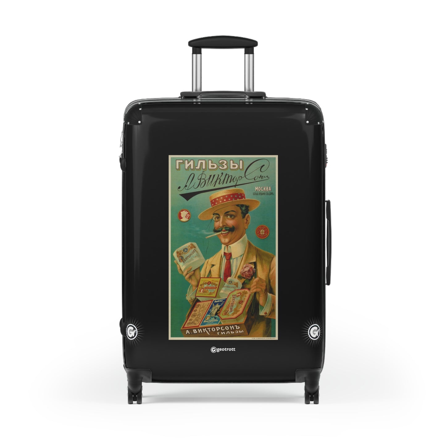 Viktorson Cigarette Papers Vintage Posters Retro Ad Luggage Bag Rolling Suitcase Spinner