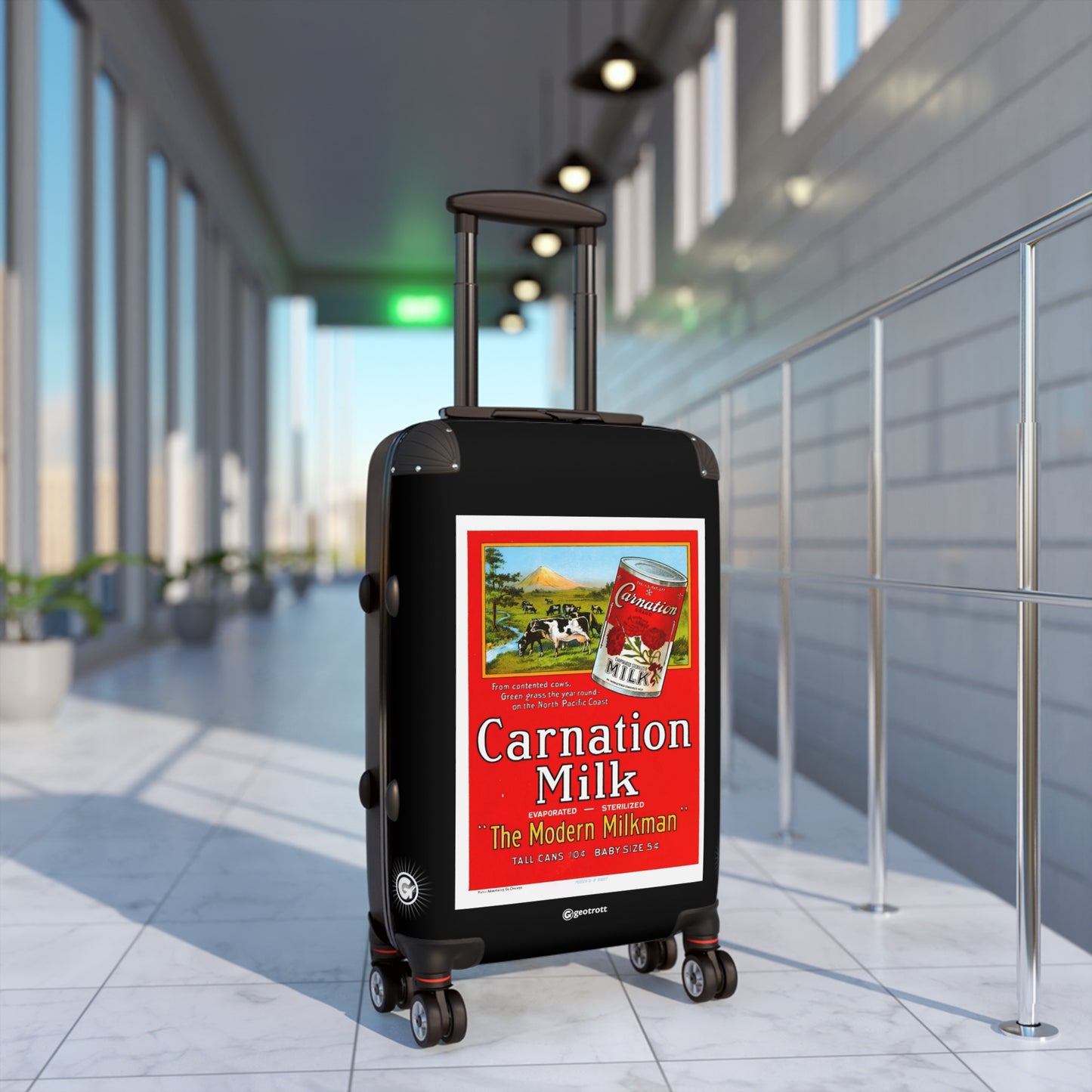 The Modern Milkman Carnation Milk Vintage Posters Retro Ad Luggage Bag Rolling Suitcase Spinner