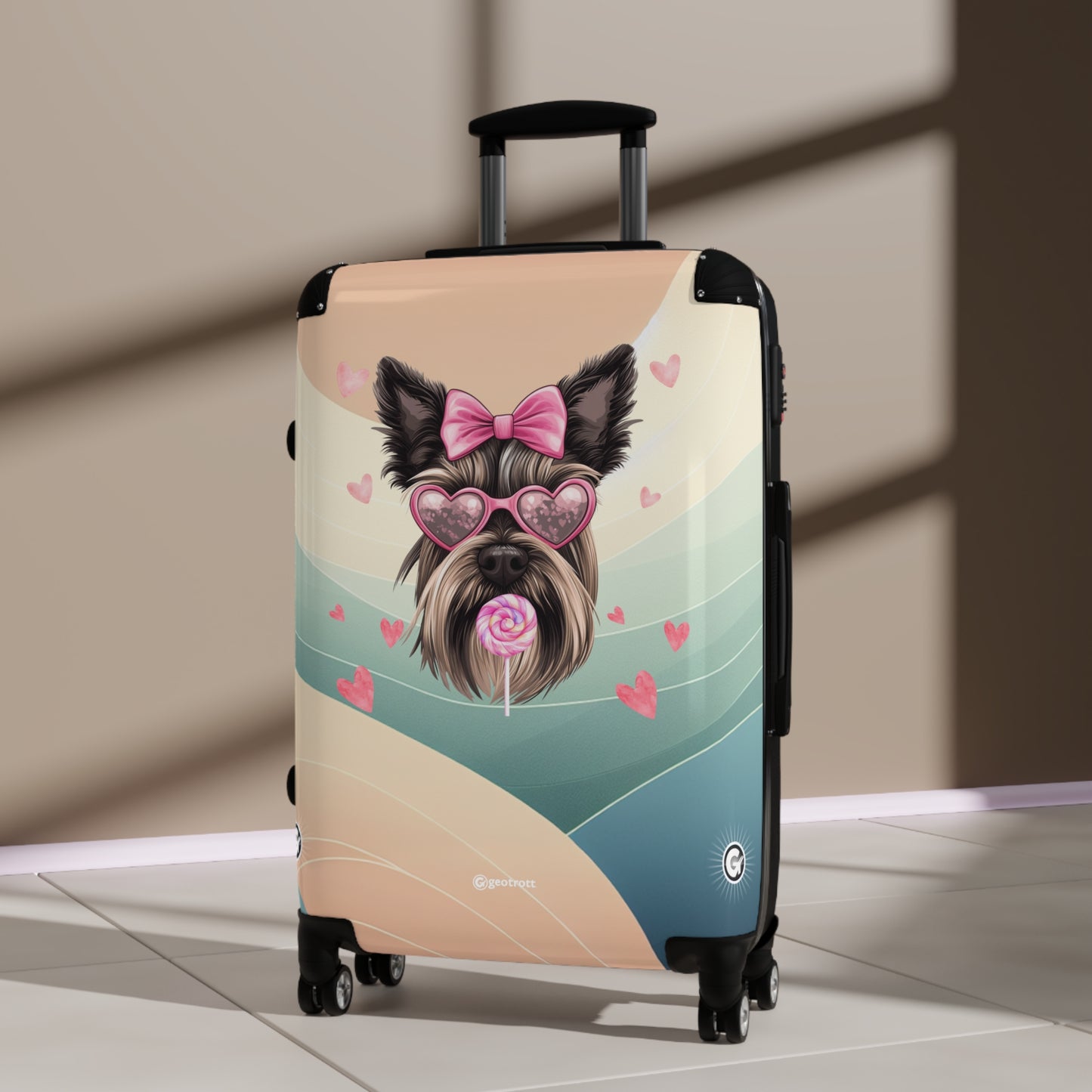 Glamorous Yorkshire Terrier Pup Elegance Luggage Bag Rolling Suitcase Spinner