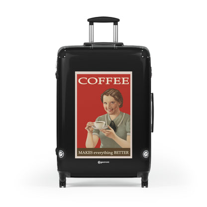 Coffee Makes everything Better Vintage Posters Retro Ad Luggage Bag Rolling Suitcase Spinner