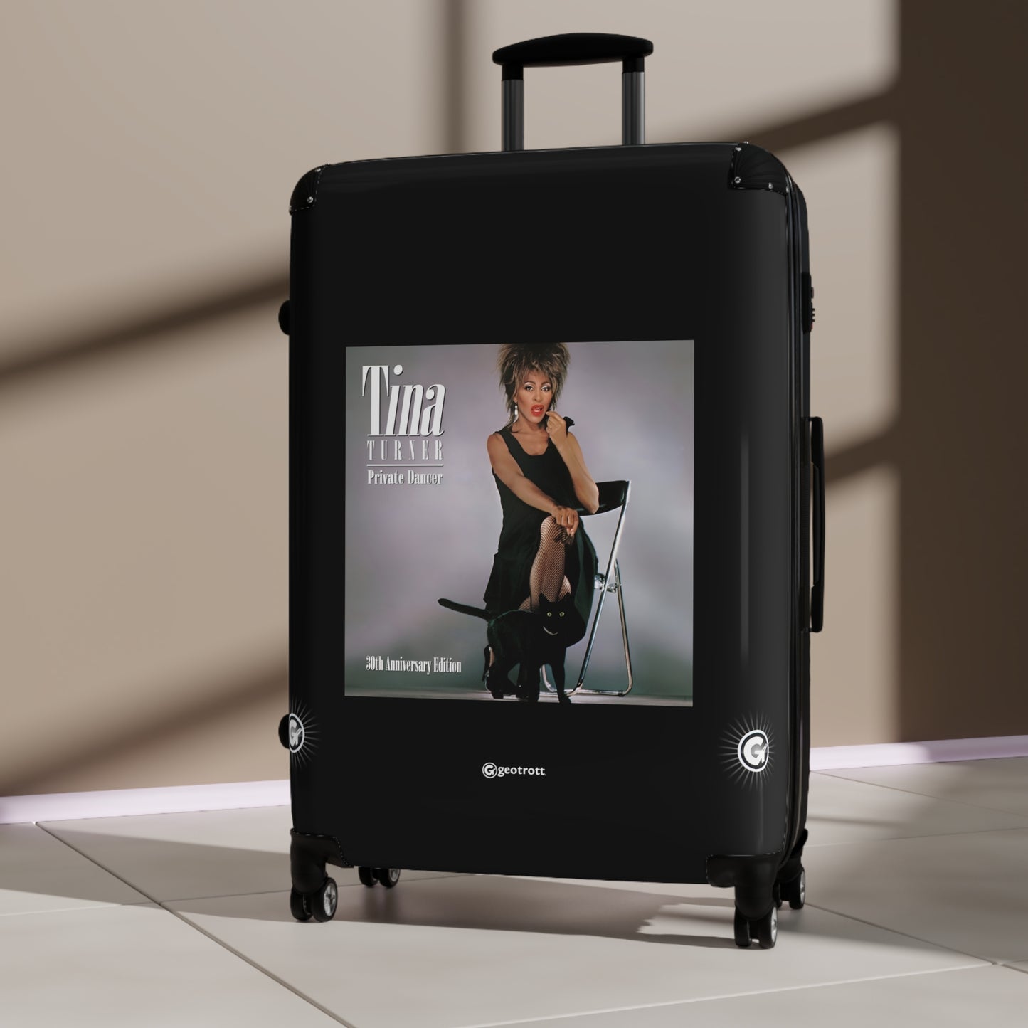 Tina Turner Private Dancer Eighties Music Album Luggage Bag Rolling Suitcase Spinner