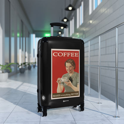 Coffee Makes everything Better Vintage Posters Retro Ad Luggage Bag Rolling Suitcase Spinner