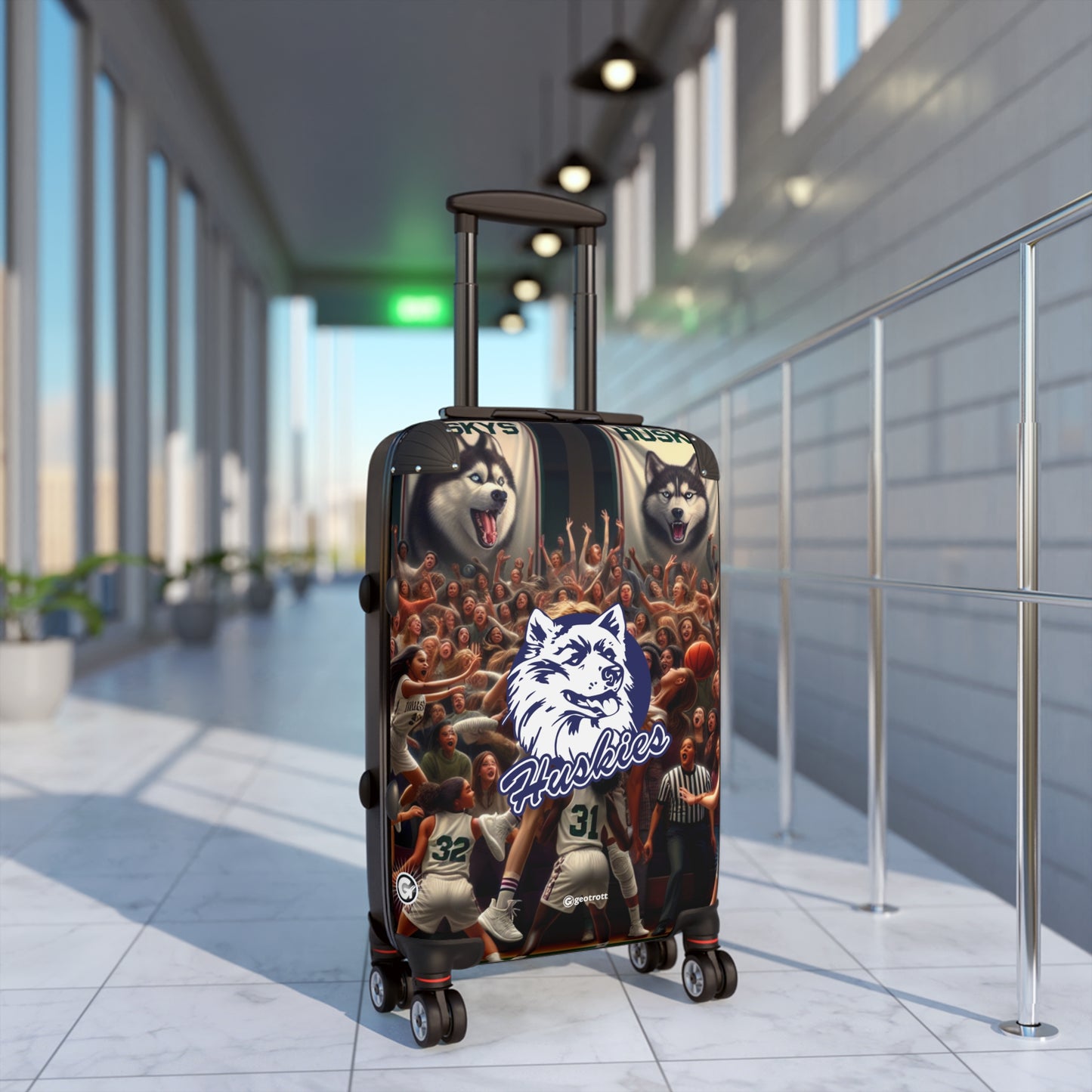 North Hollywood Huskies Freshman Girls Basketball Team Luggage Bag Rolling Suitcase Luggage Spinner