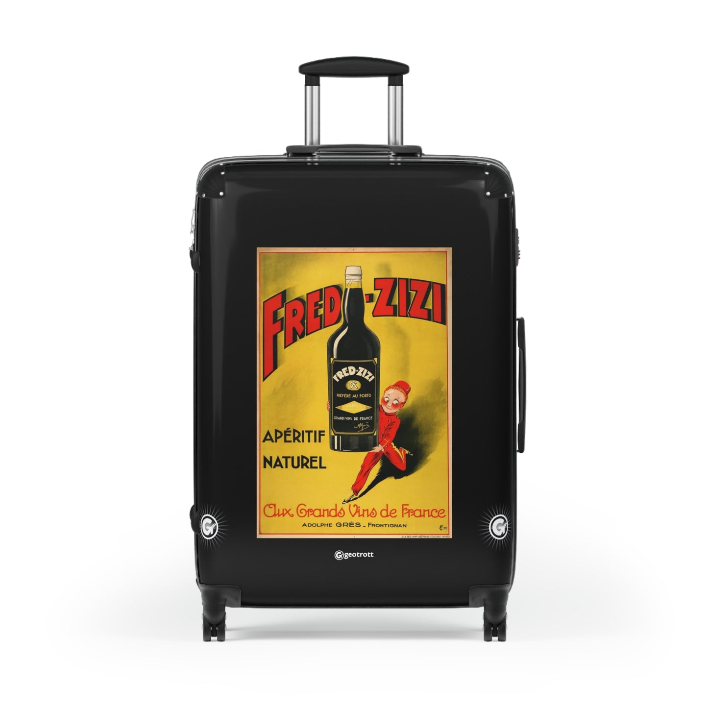 Apéritif français Fred Zizi Bar Pub 1932 Vintage Posters Retro Ad Luggage Bag Rolling Suitcase Spinner