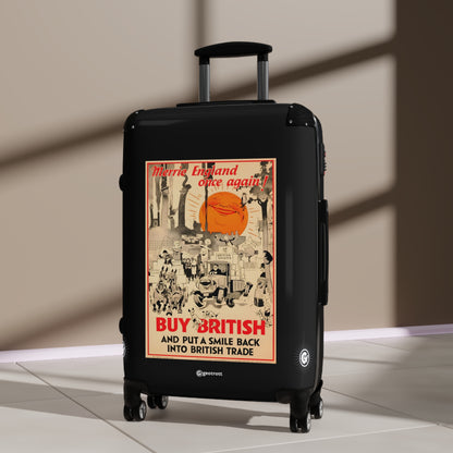 Merrie England once Again Buy British Vintage Posters Retro Ad Luggage Bag Rolling Suitcase Spinner