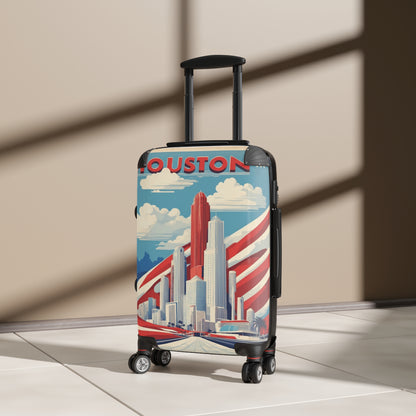 Houston Rising: Vintage Travel Poster, Skyline Art Vintage Travel Poster