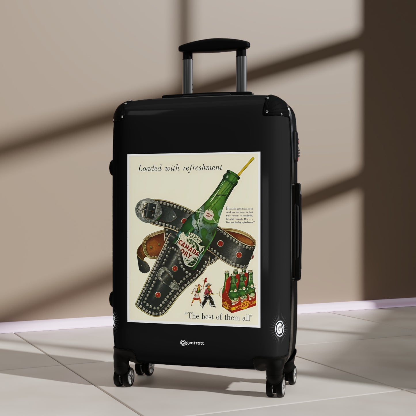 Canada Dry Club Soda Sparking Water Vintage Posters Retro Ad Luggage Bag Rolling Suitcase Spinner