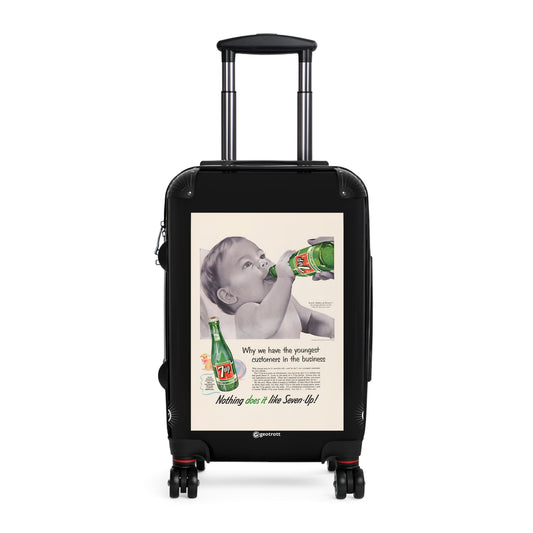 Nothing does it like SevenUp 7Up Soda Drink Vintage Posters Retro Ad Luggage Bag Rolling Suitcase Spinner