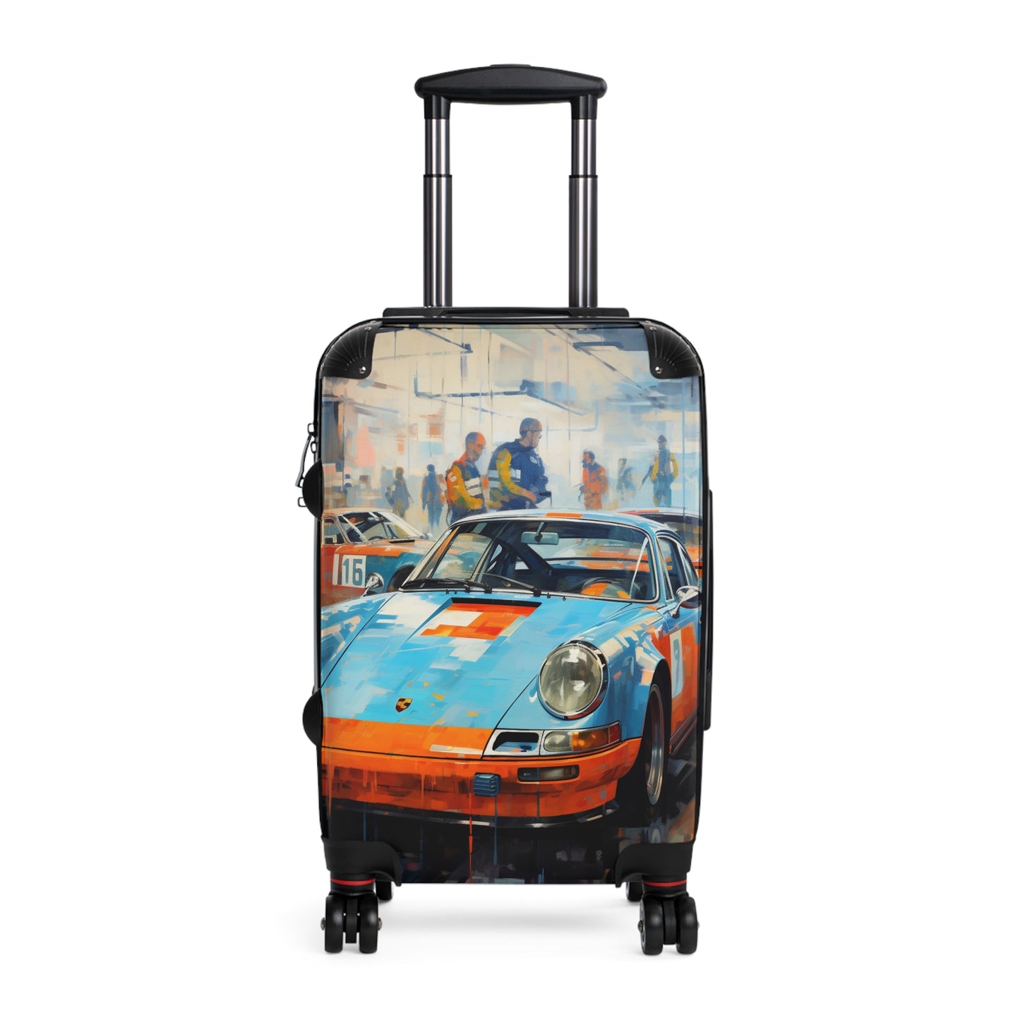 Gulf Racing Glory: Porsche 911 At Speed, Vintage Motorsport Abstract Painting