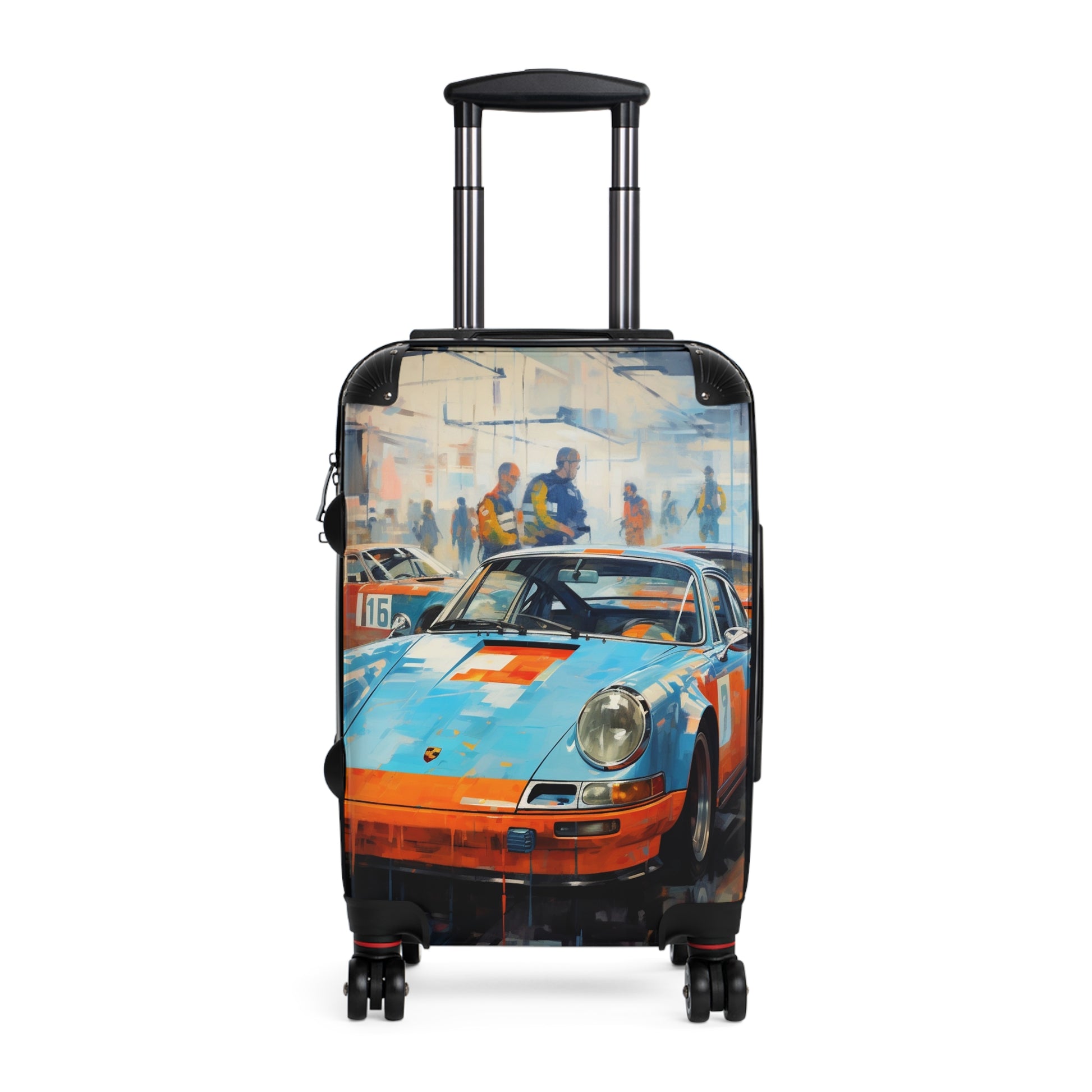 Gulf Racing Glory: Porsche 911 At Speed, Vintage Motorsport Abstract Painting