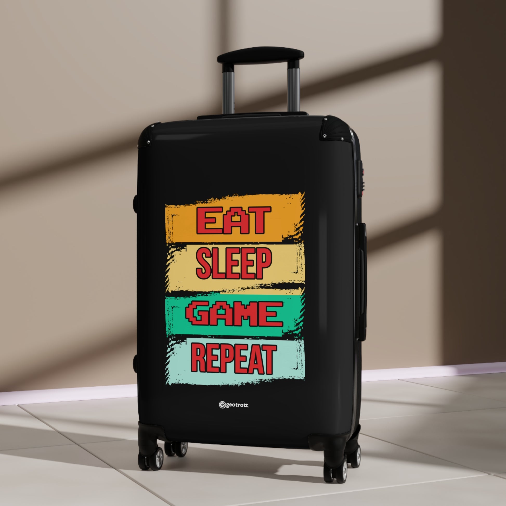 Eat Sleep Game Repeat 3 Gamer Gaming Suitcase-Bags-Geotrott