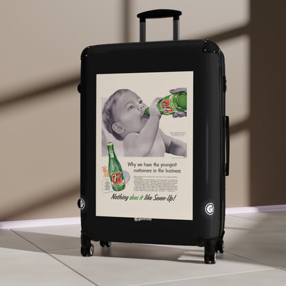 Nothing does it like SevenUp 7Up Soda Drink Vintage Posters Retro Ad Luggage Bag Rolling Suitcase Spinner