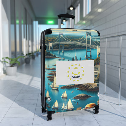 Rhode Island USA STATE FLAGS Luggage Bag Rolling Suitcase Travel Accessories