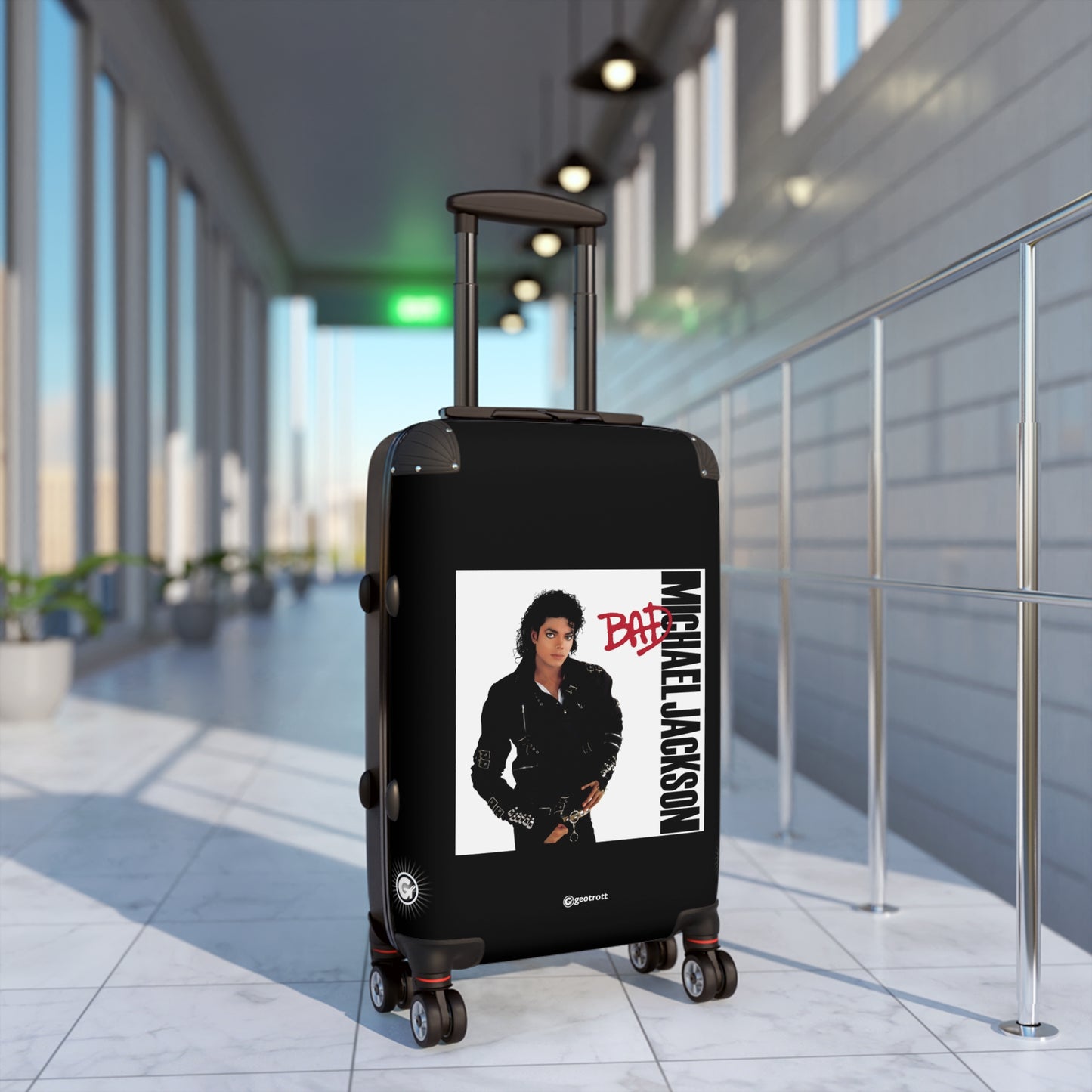 Michael Jackson Bad Eighties Music Album Luggage Bag Rolling Suitcase Spinner