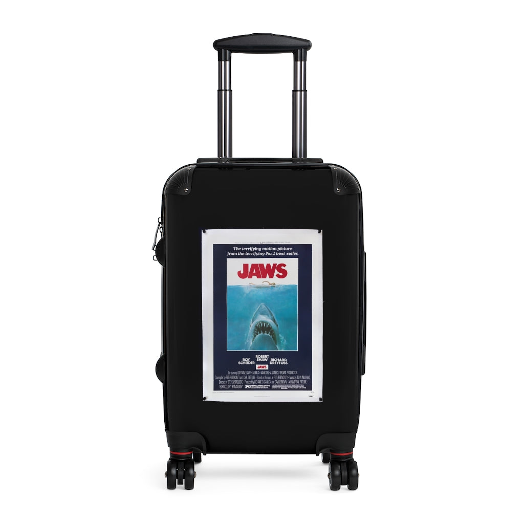 Getrott Jaws Movie Poster Collection Cabin Suitcase Inner Pockets Extended Storage Adjustable Telescopic Handle Inner Pockets Double wheeled Polycarbonate Hard-shell Built-in Lock