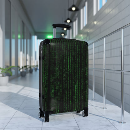 Getrott The Matrix Reloaded Resurrections Revolutions Trilogy Matrixmovies Glitch in the Matrix Animatrix Keanu Reeves World Classic Poster Black Cabin Suitcase Carry-On Travel Check Luggage 4-Wheel Spinner Suitcase Bag Multiple Colors and Sizes-Bags-Geotrott