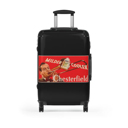 Getrott Milder Cooler Chesterfield Cigaretes World Classic Poster Black Cabin Suitcase Extended Storage Adjustable Telescopic Handle Double wheeled Polycarbonate Hard-shell Built-in Lock-Bags-Geotrott