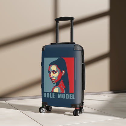 Getrott Kim Kardashian Illustration "Role Model" of Cabin Suitcase Extended Storage Adjustable Telescopic Handle Double wheeled Polycarbonate Hard-shell Built-in Lock-Bags-Geotrott