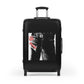 Getrott The Rolling Stones Sticky Fingers 1971 Black Cabin Suitcase Inner Pockets Extended Storage Adjustable Telescopic Handle Inner Pockets Double wheeled Polycarbonate Hard-shell Built-in Lock