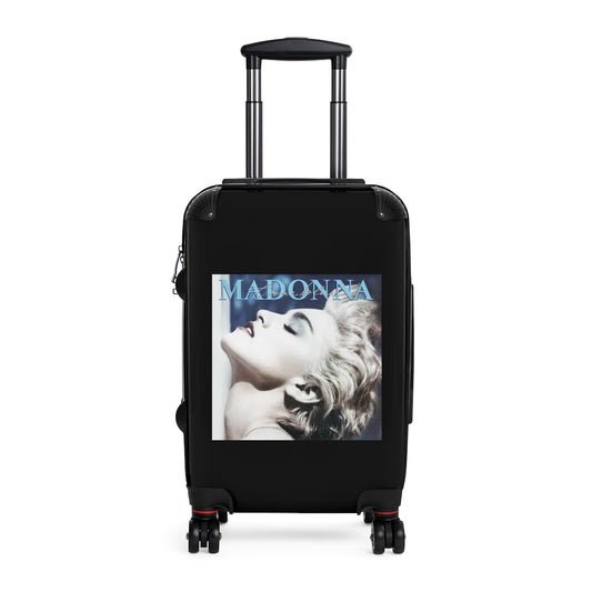 Getrott Madonna True Blue 1986 Black Cabin Suitcase Extended Storage Adjustable Telescopic Handle Double wheeled Polycarbonate Hard-shell Built-in Lock-Bags-Geotrott