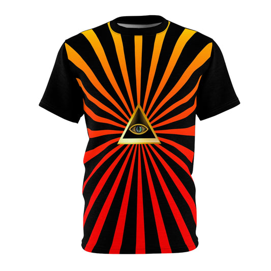 Getrott Illuminati Triangle Eye Unisex AOP Cut & Sew Tee-All Over Prints-Geotrott