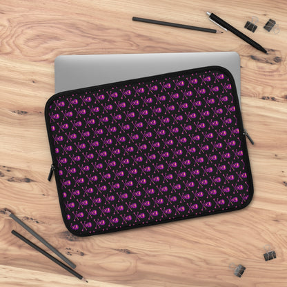 Getrott Pink Skull and Bones Pattern Black Laptop Sleeve-Laptop Sleeve-Geotrott