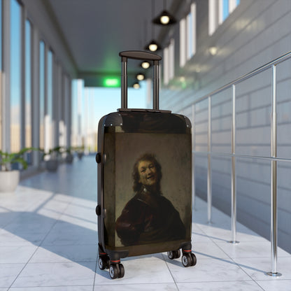 Getrott Rembrandt Laughing by Rembrandt Black Cabin Suitcase Extended Storage Adjustable Telescopic Handle Double wheeled Polycarbonate Hard-shell Built-in Lock-Bags-Geotrott