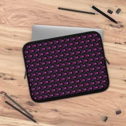 Getrott Pink Skull and Bones Pattern Black Laptop Sleeve-Laptop Sleeve-Geotrott