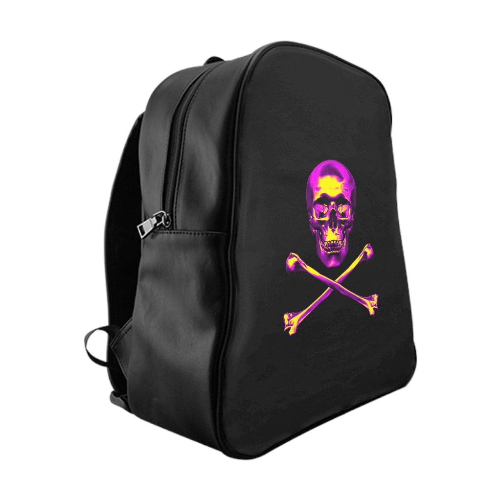 Getrott Skull and Bones Black Pink Yellow School Backpack Carry-On Travel Check Luggage 4-Wheel Spinner Suitcase Bag Multiple Colors and Sizes