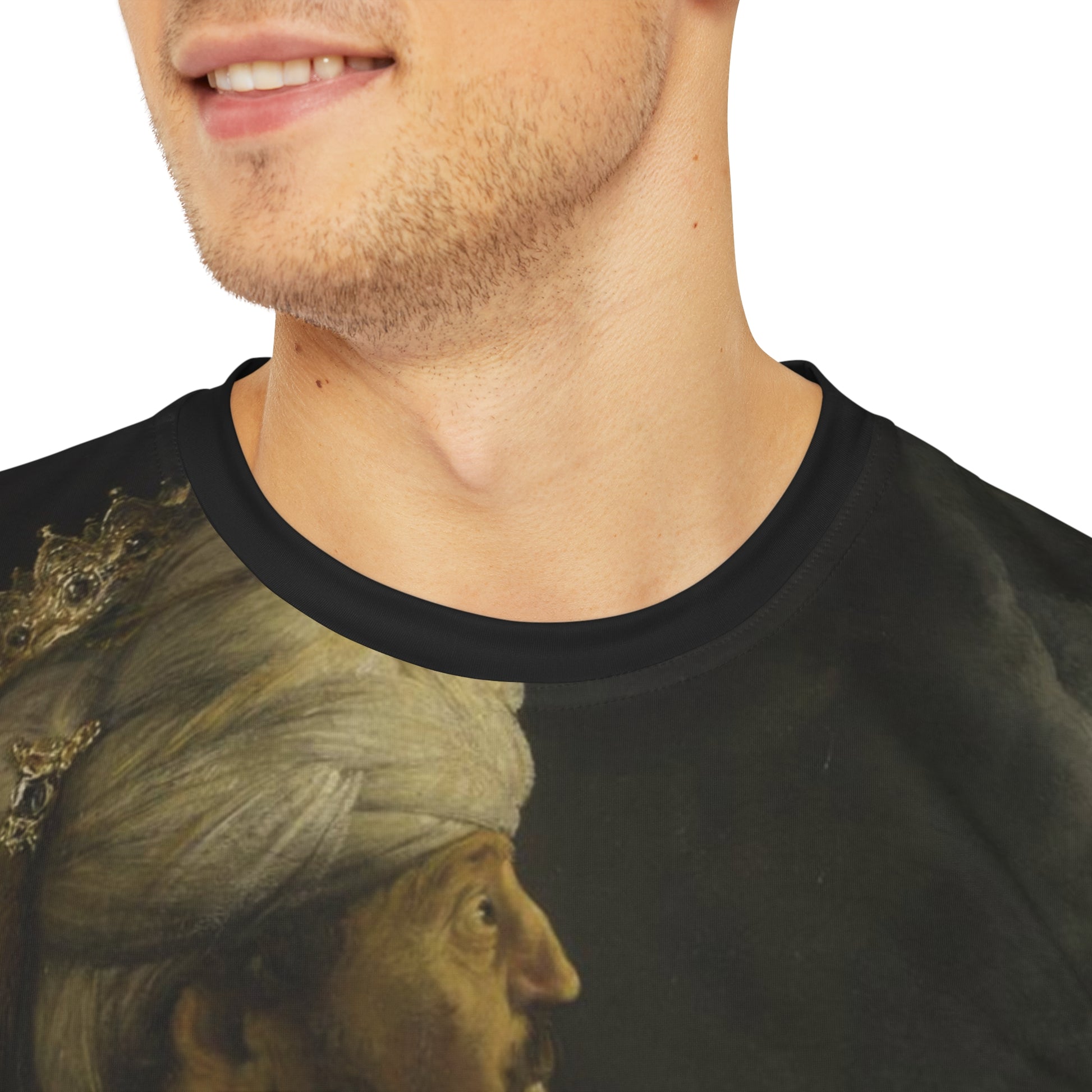 Belshazzars Feast Painting by Rembrandt Classic Art Men's Polyester Tee (AOP)-All Over Prints-Geotrott