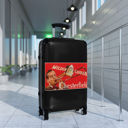 Getrott Milder Cooler Chesterfield Cigaretes World Classic Poster Black Cabin Suitcase Extended Storage Adjustable Telescopic Handle Double wheeled Polycarbonate Hard-shell Built-in Lock-Bags-Geotrott