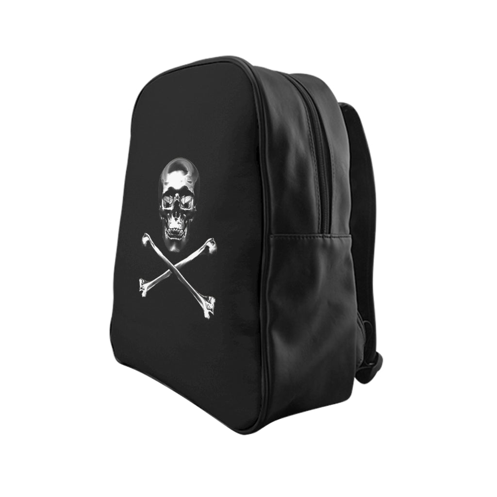 Getrott Black Skull And Bones Padded Shool Backpack Carry-On Travel Check Luggage 4-Wheel Spinner Suitcase Bag Multiple Colors and Sizes