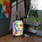 Getrott Shenika Face Graffiti Art Cabin Suitcase Inner Pockets Extended Storage Adjustable Telescopic Handle Inner Pockets Double wheeled Polycarbonate Hard-shell Built-in Lock