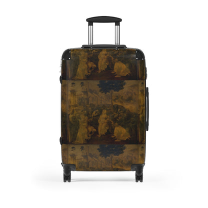 Getrott Adoration of the Magi (Leonardo) by Leonardo Da Vinci Black Cabin Suitcase Extended Storage Adjustable Telescopic Handle Double wheeled Polycarbonate Hard-shell Built-in Lock-Bags-Geotrott