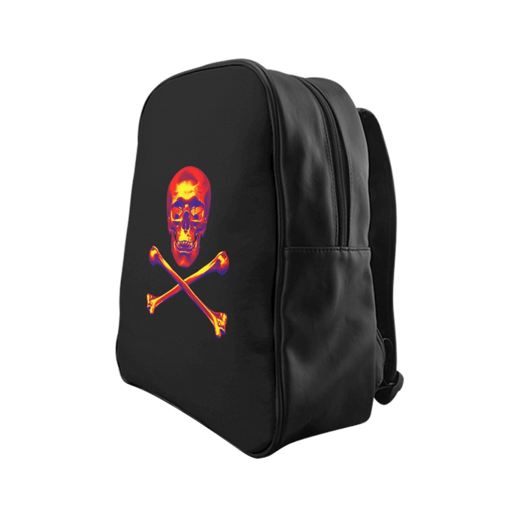 Getrott Skull and Bones Black Red Yellow Yellow School Backpack Carry-On Travel Check Luggage 4-Wheel Spinner Suitcase Bag Multiple Colors and Sizes