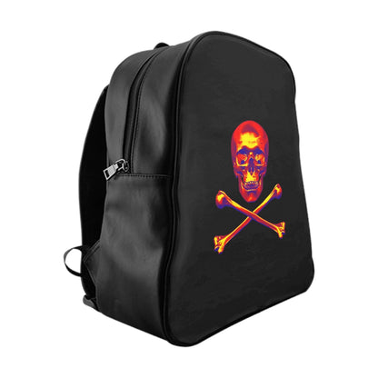 Getrott Skull and Bones Black Red Yellow Yellow School Backpack Carry-On Travel Check Luggage 4-Wheel Spinner Suitcase Bag Multiple Colors and Sizes-Bags-Geotrott