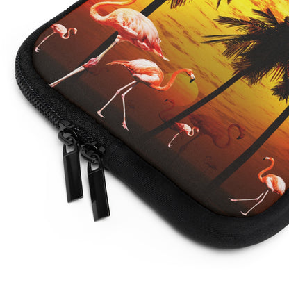 Getrott Beach Sunset Flamingos Laptop Sleeve-Laptop Sleeve-Geotrott