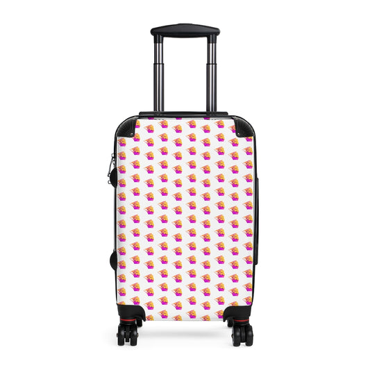 Getrott Old Sail Ships Pink Pattern White Cabin Luggage Extended Storage Adjustable Telescopic Handle Double wheeled Polycarbonate Hard-shell Built-in Lock-Bags-Geotrott