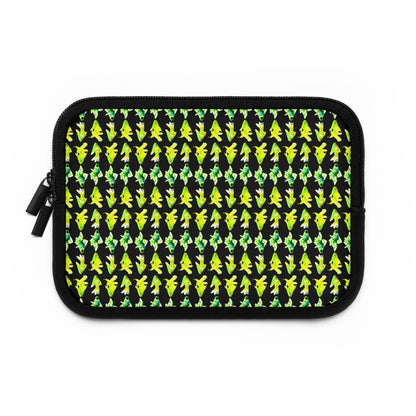 Getrott Green Goldfish Pattern Black Laptop Sleeve-Laptop Sleeve-Geotrott