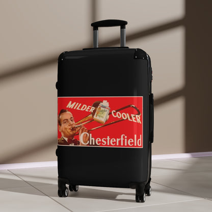 Getrott Milder Cooler Chesterfield Cigaretes World Classic Poster Black Cabin Suitcase Extended Storage Adjustable Telescopic Handle Double wheeled Polycarbonate Hard-shell Built-in Lock-Bags-Geotrott