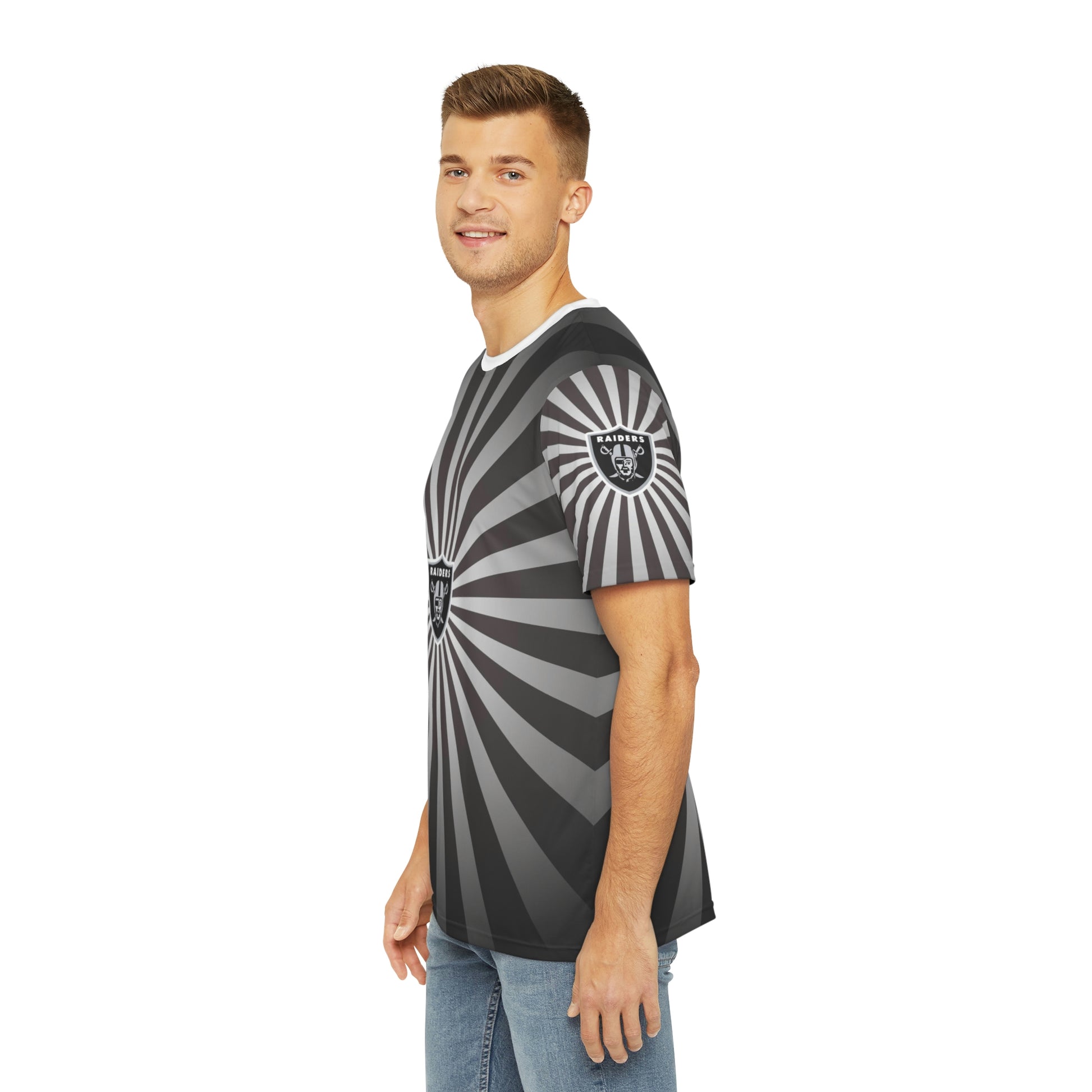 Geotrott NFL Las Vegas Raiders Men's Polyester All Over Print Tee T-Shirt-All Over Prints-Geotrott