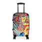 Getrott Multi Girl Faces Graffiti Cabin Suitcase Inner Pockets Extended Storage Adjustable Telescopic Handle Inner Pockets Double wheeled Polycarbonate Hard-shell Built-in Lock