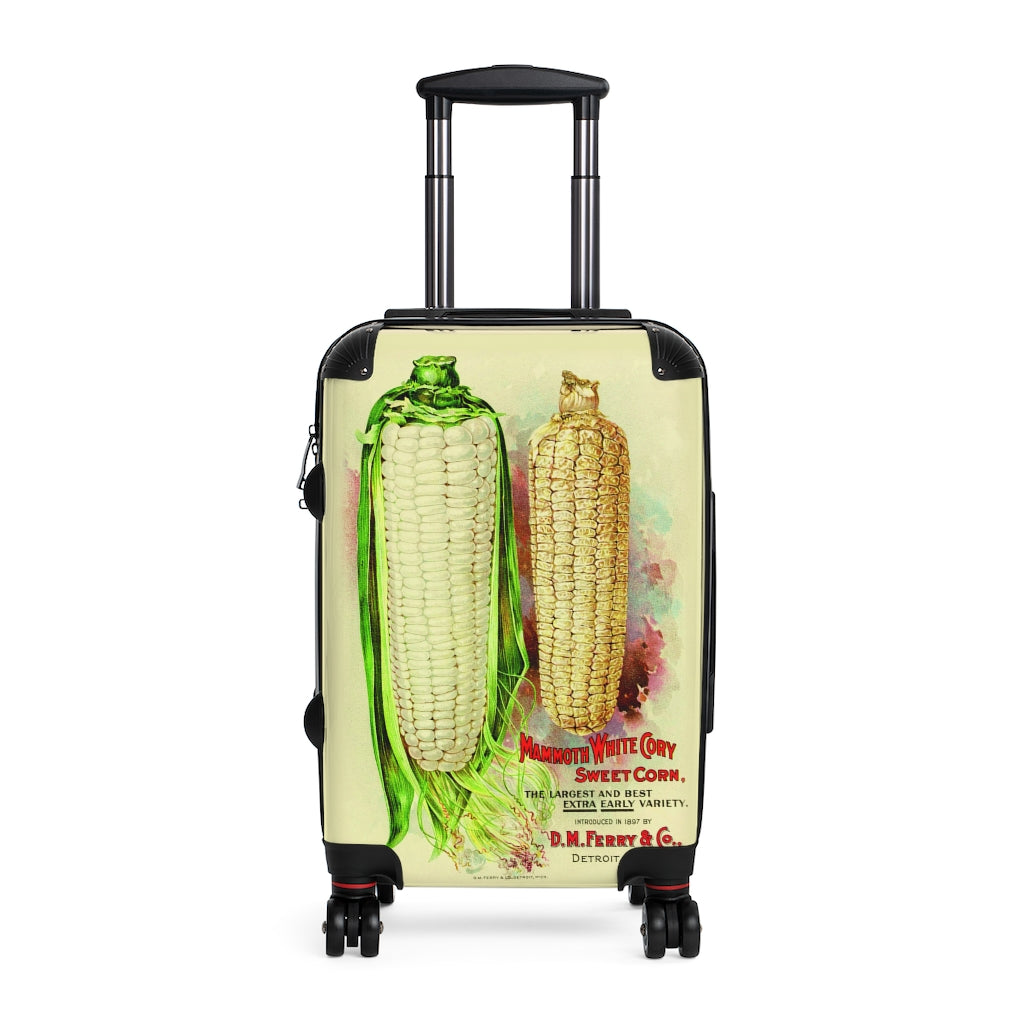 Getrott Mammoth White Cory Sweet Corn Farm Collection Cabin Suitcase Extended Storage Adjustable Telescopic Handle Double wheeled Polycarbonate Hard-shell Built-in Lock-Bags-Geotrott