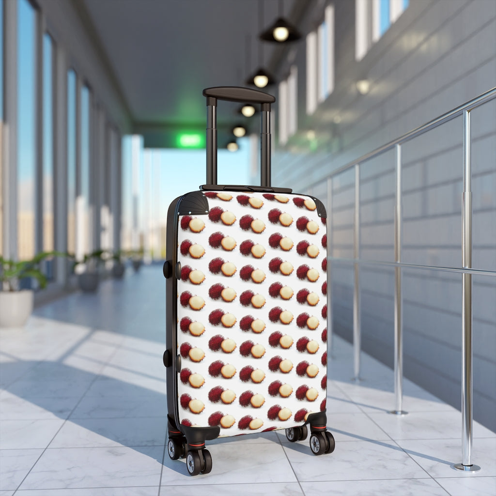 Getrott Lychee Fruit Pattern Cabin Suitcase Extended Storage Adjustable Telescopic Handle Double wheeled Polycarbonate Hard-shell Built-in Lock-Bags-Geotrott