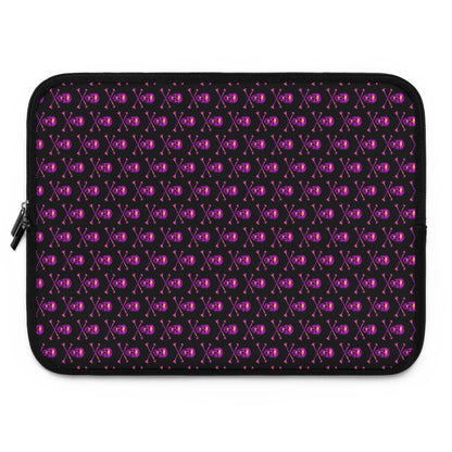 Getrott Pink Skull and Bones Pattern Black Laptop Sleeve-Laptop Sleeve-Geotrott