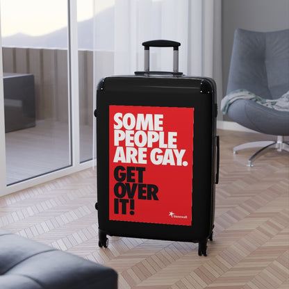 Getrott Some People are Gay Get Over It Stonewall World Classic Poster Black Cabin Suitcase Extended Storage Adjustable Telescopic Handle Double wheeled Polycarbonate Hard-shell Built-in Lock-Bags-Geotrott