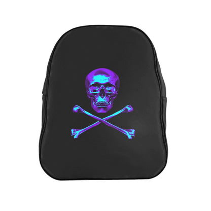 Getrott Skull and Bones Black Purple Blue School Backpack Carry-On Travel Check Luggage 4-Wheel Spinner Suitcase Bag Multiple Colors and Sizes