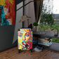 Getrott Beautiful Girl Kissing Alien Graffiti Cabin Suitcase Inner Pockets Extended Storage Adjustable Telescopic Handle Inner Pockets Double wheeled Polycarbonate Hard-shell Built-in Lock