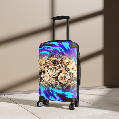 Getrott Scorpio Capricorn Purple Zodiac Signs Cabin Suitcase Extended Storage Adjustable Telescopic Handle Double wheeled Polycarbonate Hard-shell Built-in Lock-Bags-Geotrott